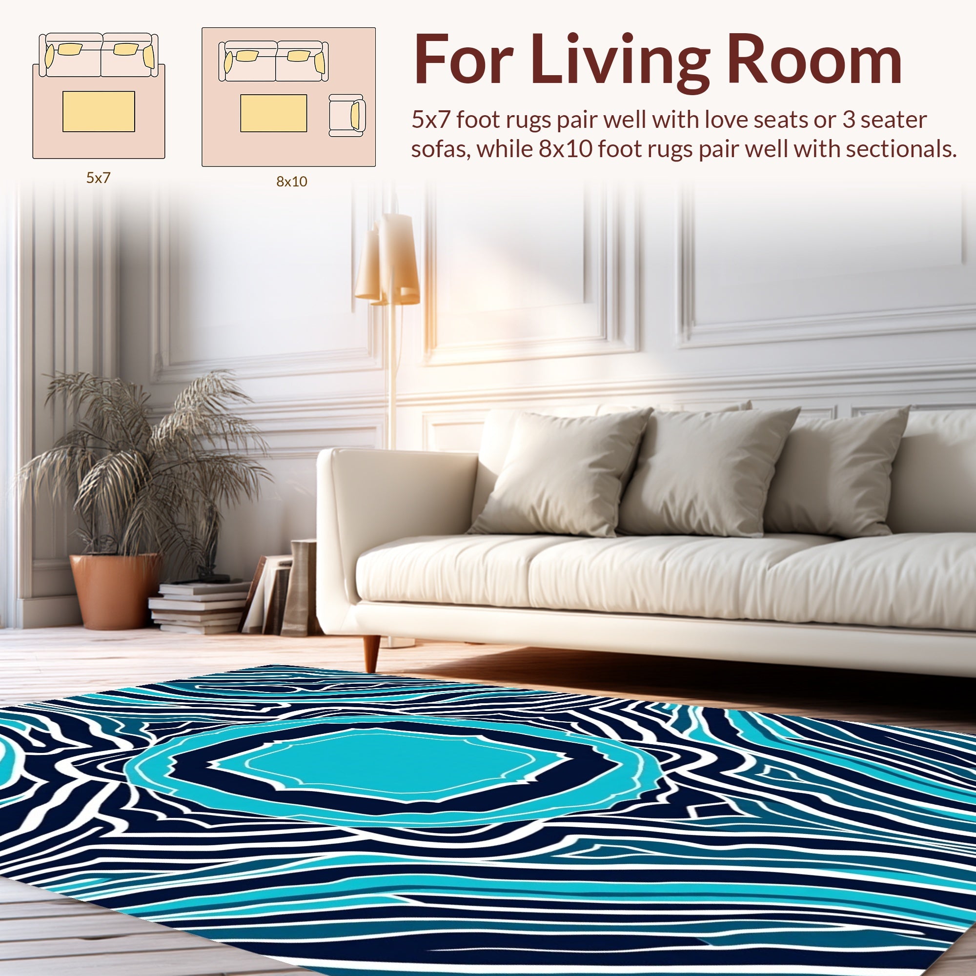 Marine Swirl Abstract Vibrant Rug