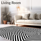 Abstract Geometric Illusion Lines Rug