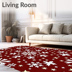 Winter Starburst Snowflake Pattern Rug