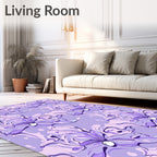 Fluid Floral Pattern In Purple Hues Rug