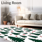 Forest Green Evergreen Berry Cluster Rug