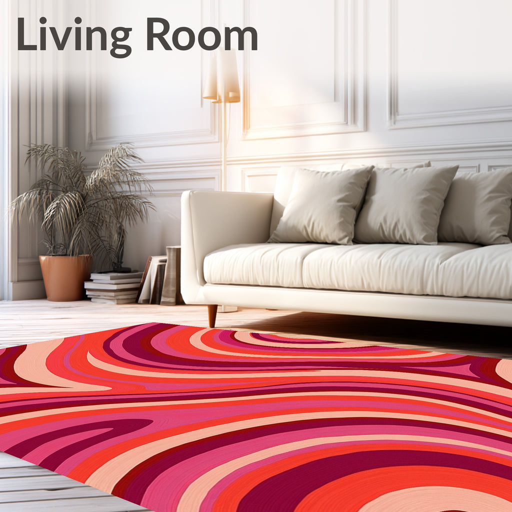 Swirling Colors Warm Tones Rug