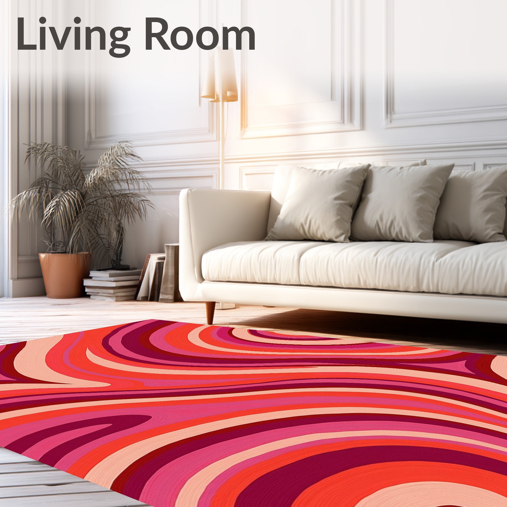 Swirling Colors Warm Tones Rug