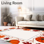 Autumn Pumpkin Leaf Graphic Rug