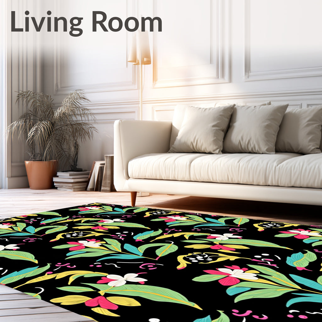 Tropical Floral Pattern Design Rug