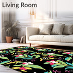 Tropical Floral Pattern Design Rug