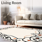 Bold Floral Swirl Art Nouveau Rug