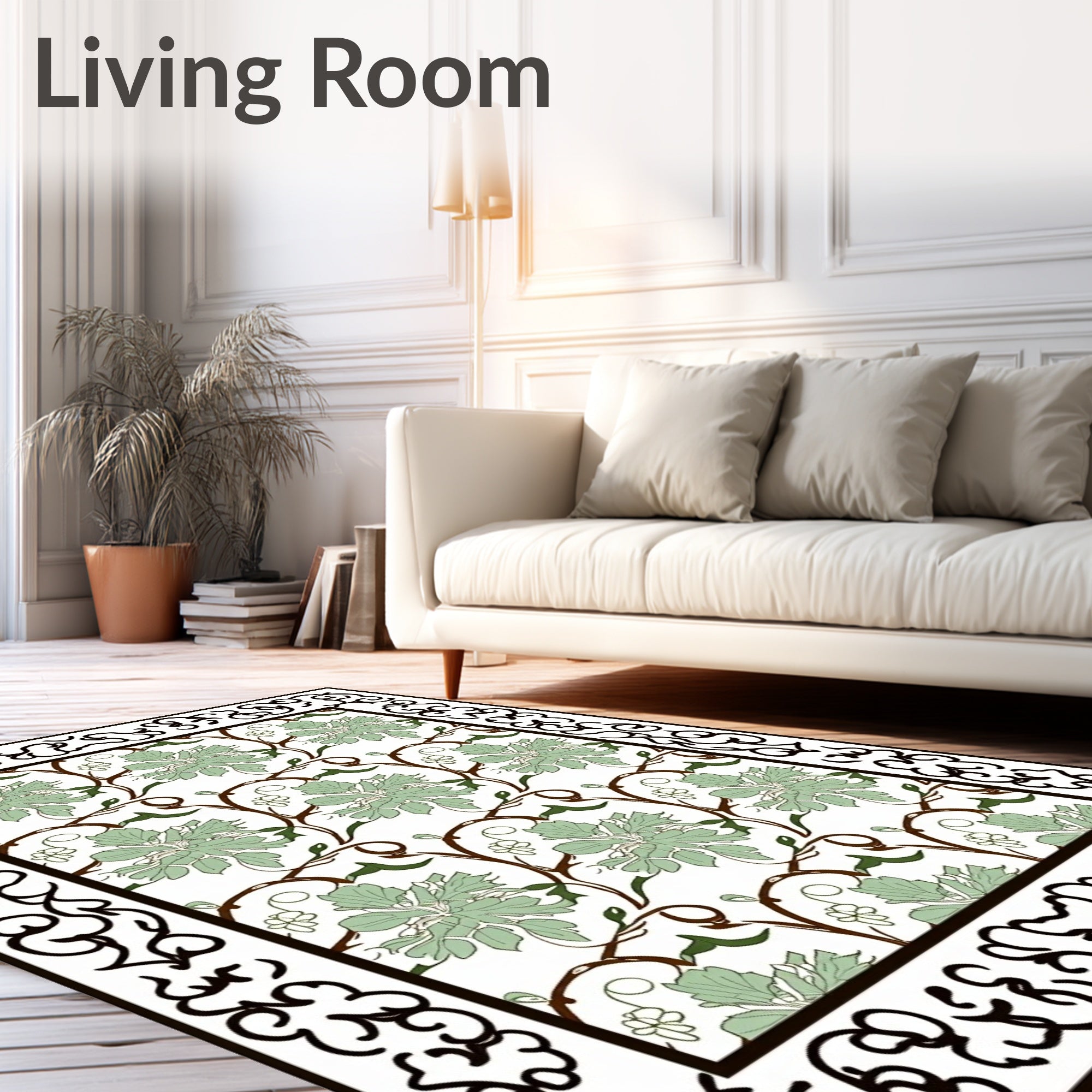 Vintage Floral Vine Pattern Rug