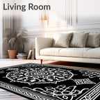 Radial Floral Mandala Pattern Rug