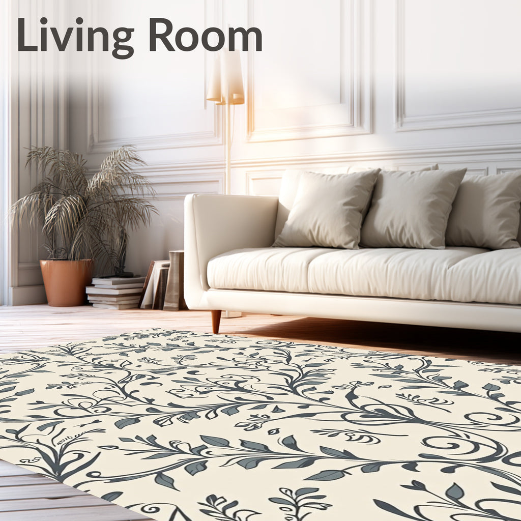 Ornate Floral Swirls Pattern Rug
