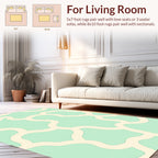 Soft Mint Ivory Organic Pattern Rug