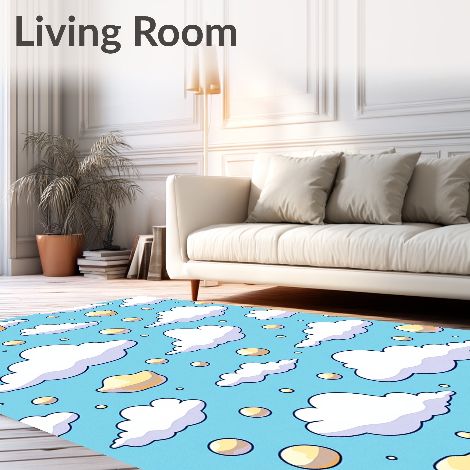 Cloudy Sky Whimsical Pattern Rug