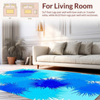 Dynamic Blue Spiky Sunburst Rug