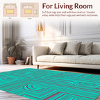 Bold Geometric Teal Red Design Rug