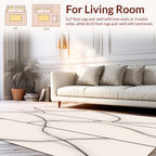 Cream Swirl Abstract Organic Art Rug