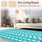 Abstract Geometric Blue Pattern Rug