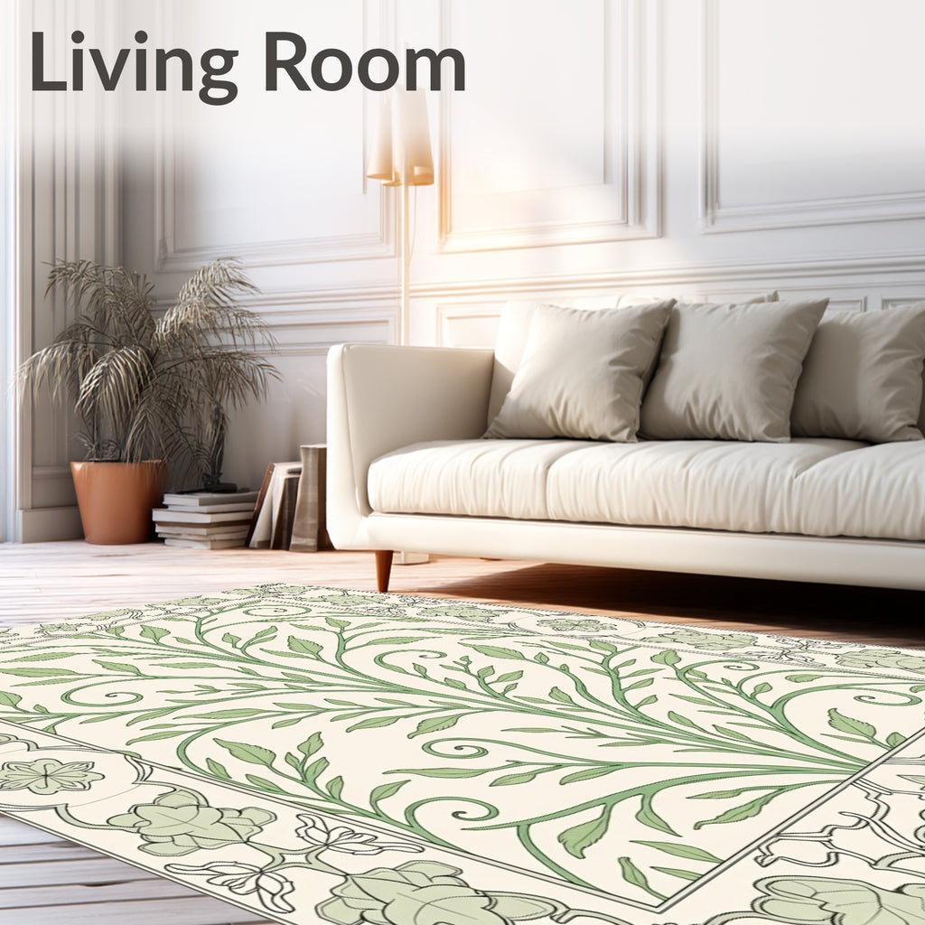 Enchanted Floral Scrollwork Garden Rug