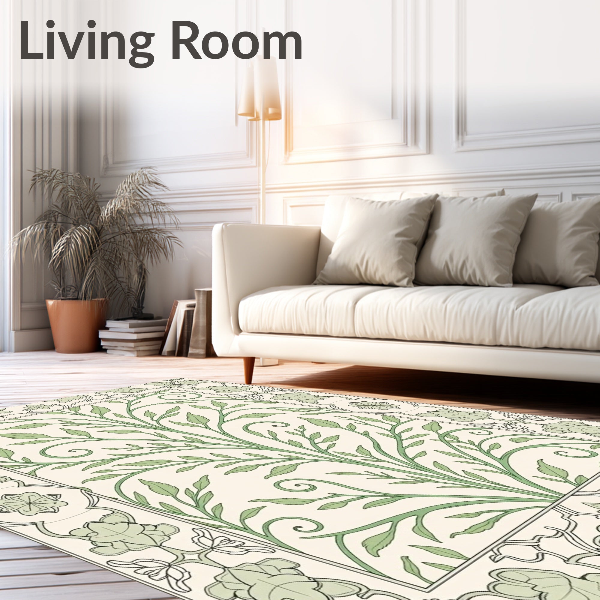 Enchanted Floral Scrollwork Garden Rug