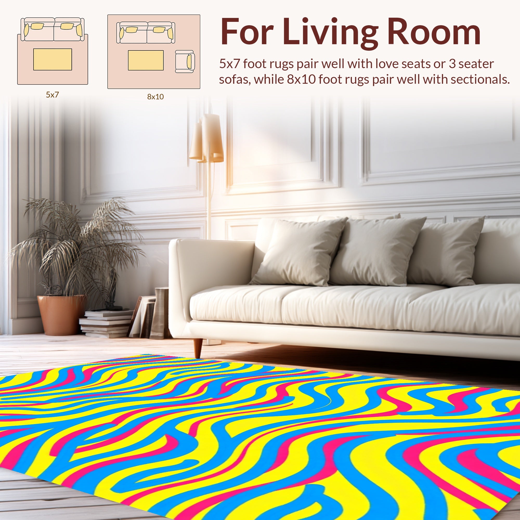 Bright Wavy Stripe Pattern Rug