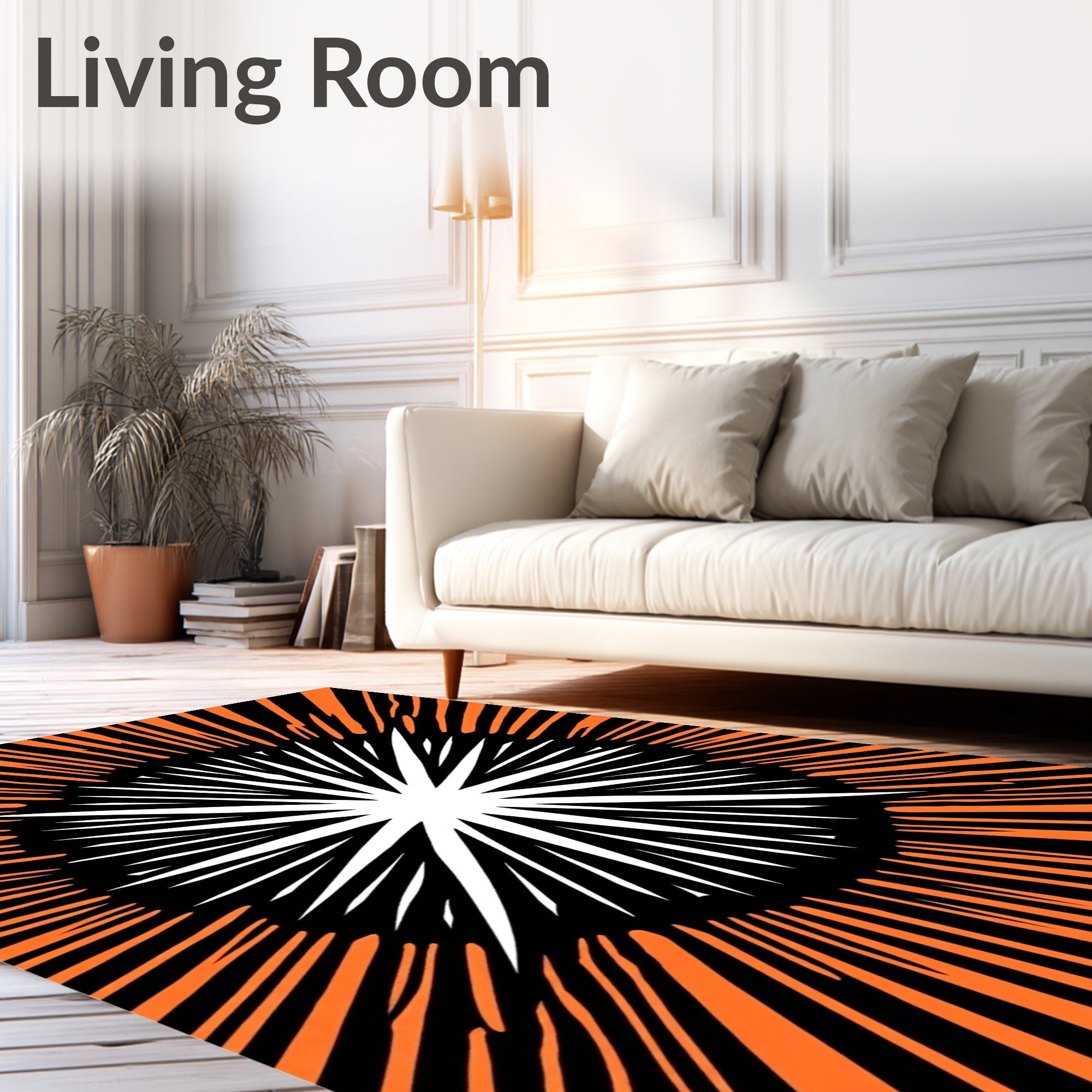 Bold Radiating Starburst Pattern Rug