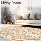 Elegant Floral Scroll Pattern Rug