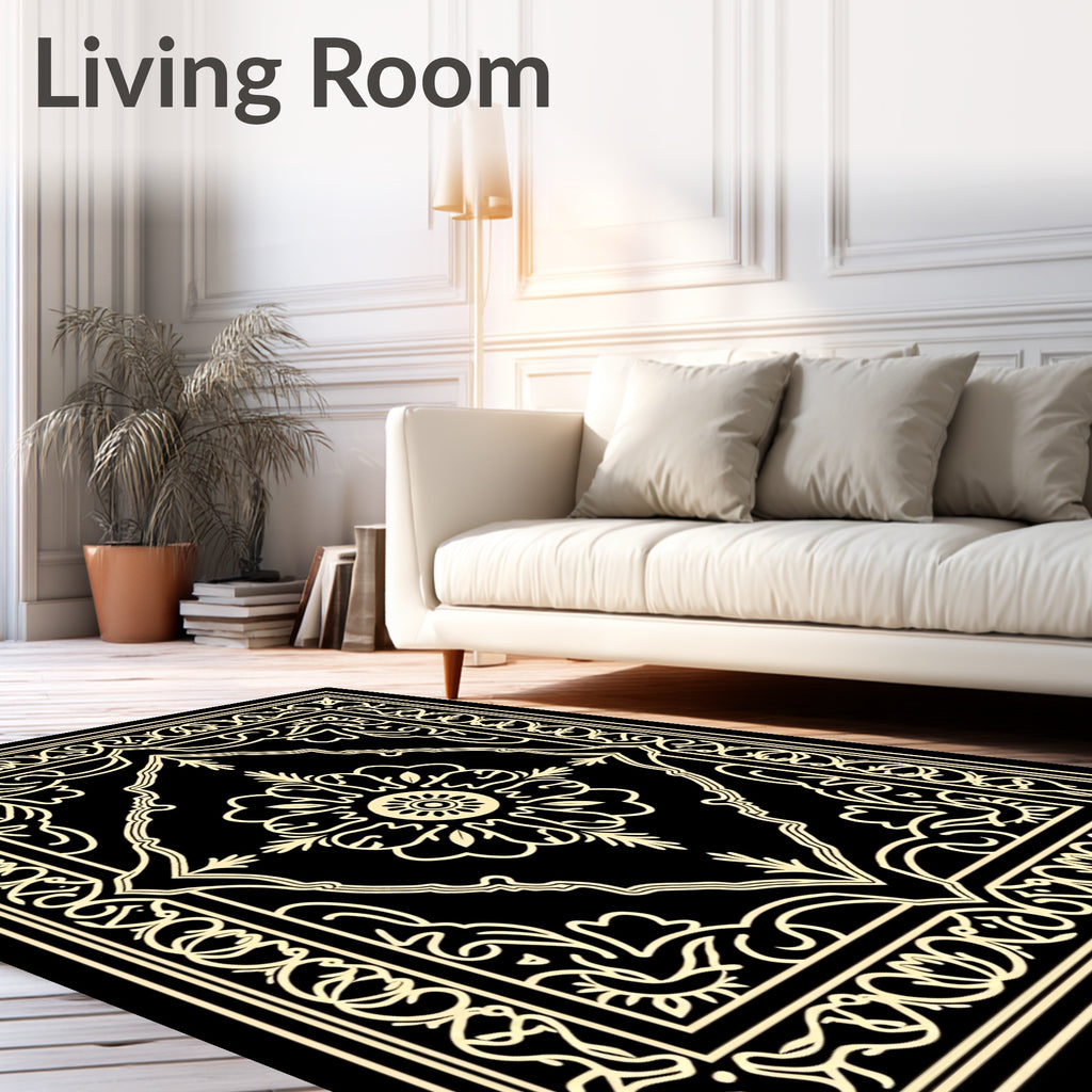 Ornate Floral Symmetry Vintage Rug