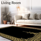 Ornate Golden Border Design Rug