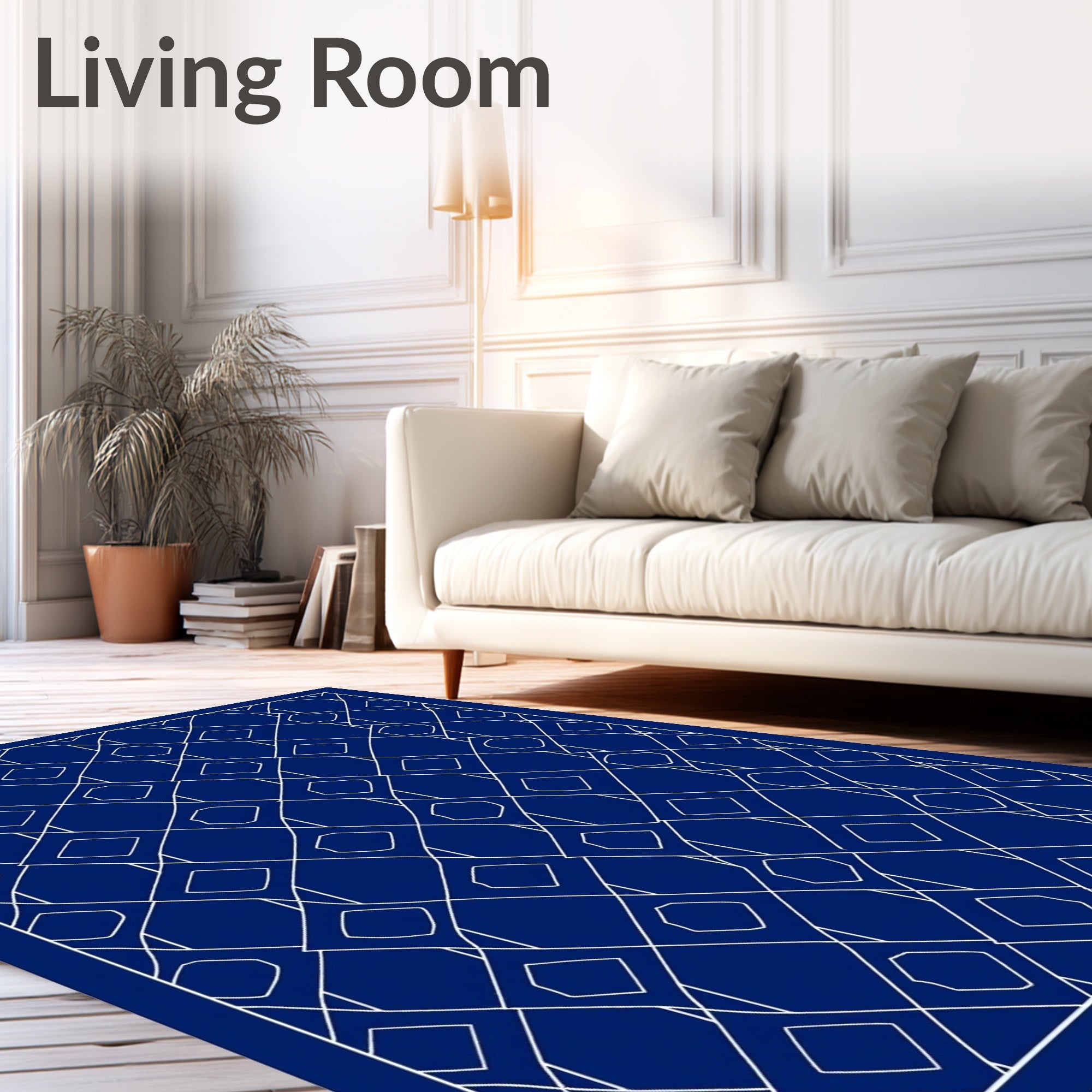 Geometric Diamonds Lattice Pattern Rug
