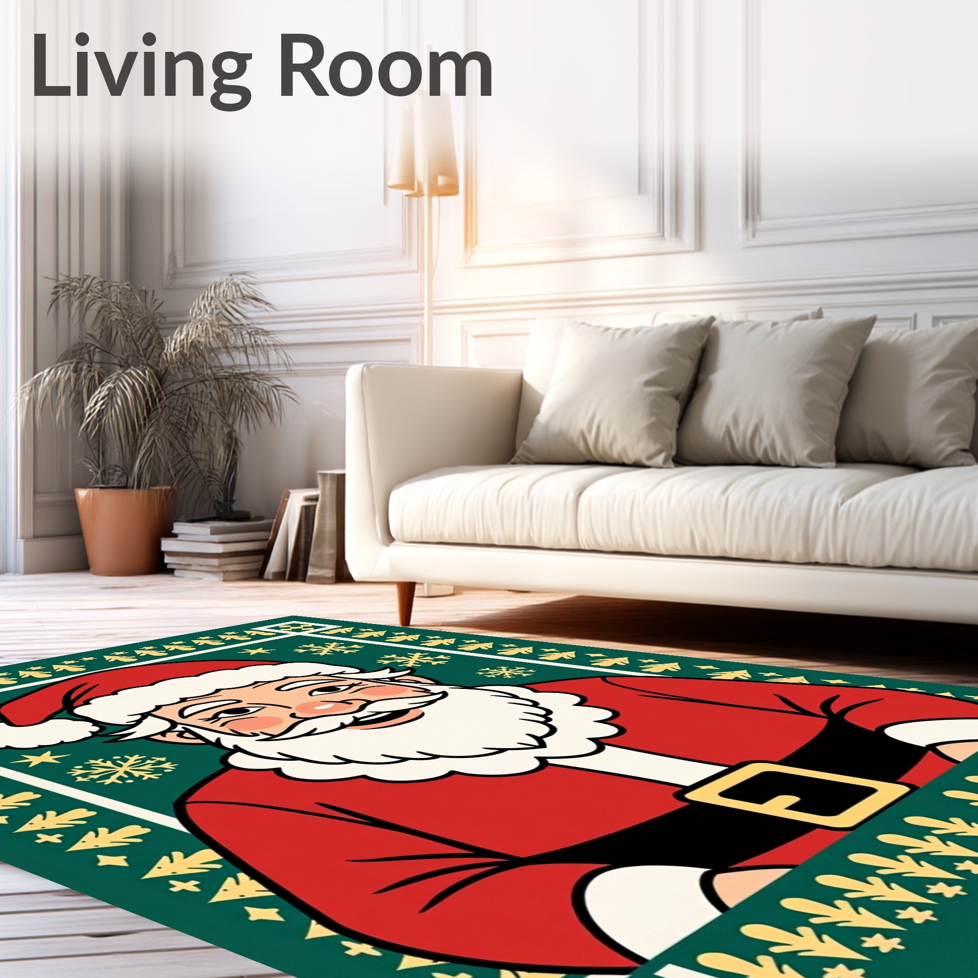 Holiday Santa Claus Festive Pattern Rug