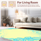 Wavy Blue Lines Abstract Design Rug