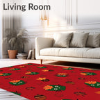 Cute Whimsical Cat Autumn Leaves Rug