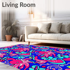 Bold Pink Octopus Aquatic Pattern Rug