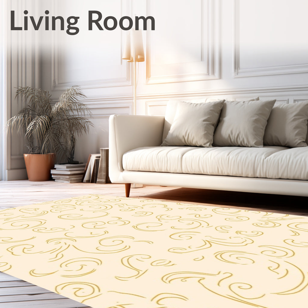Gold Swirl Pattern Rug