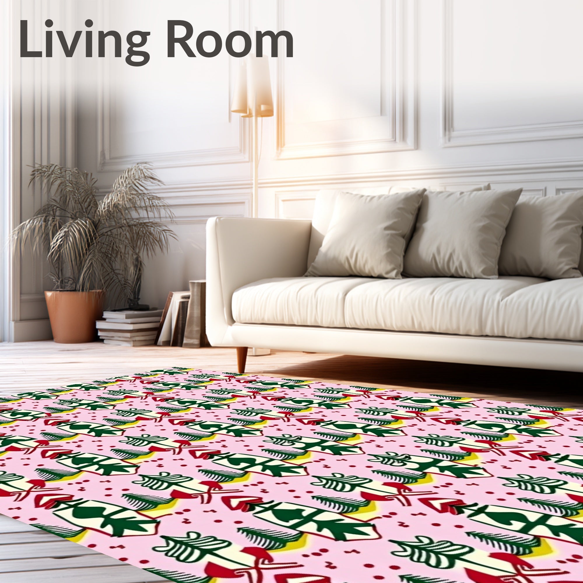 Whimsical Forest Tree Pattern Rug