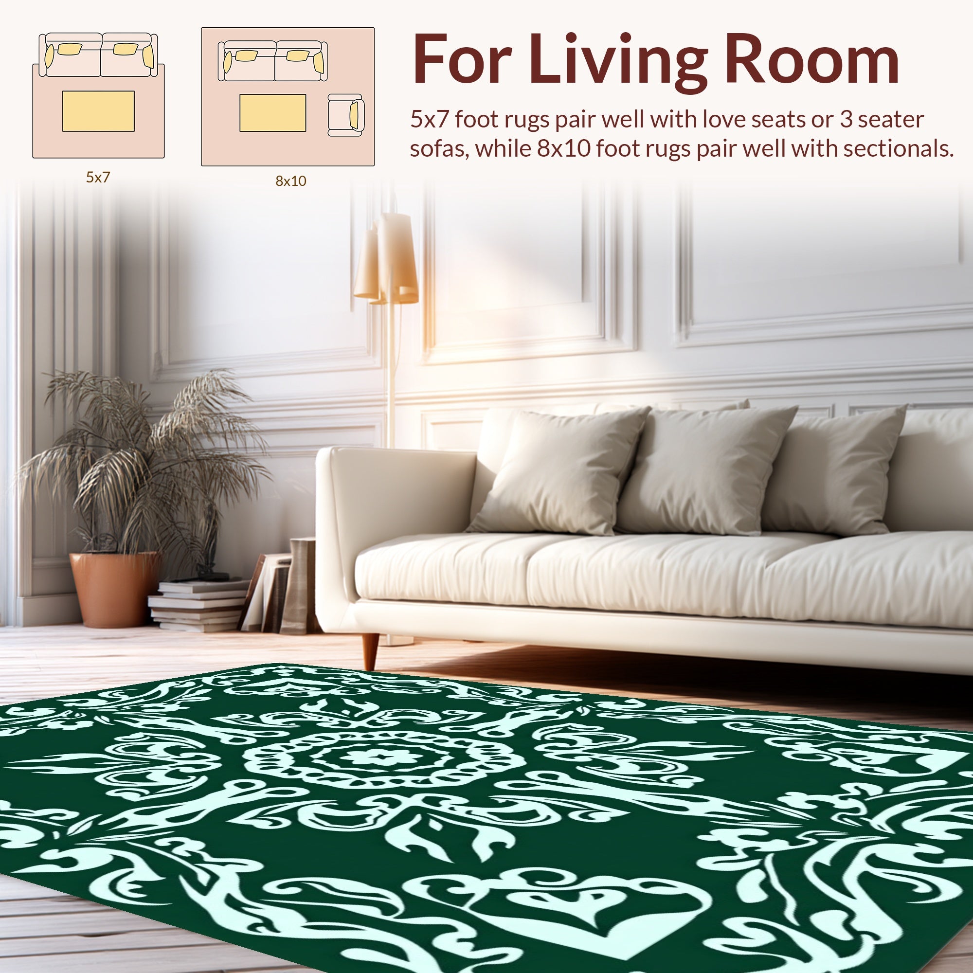 Ornate Floral Medallion Pattern Rug