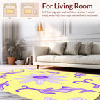 Purple Floral Swirls Pattern Rug