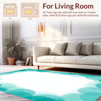 Teal Abstract Circle Design Rug