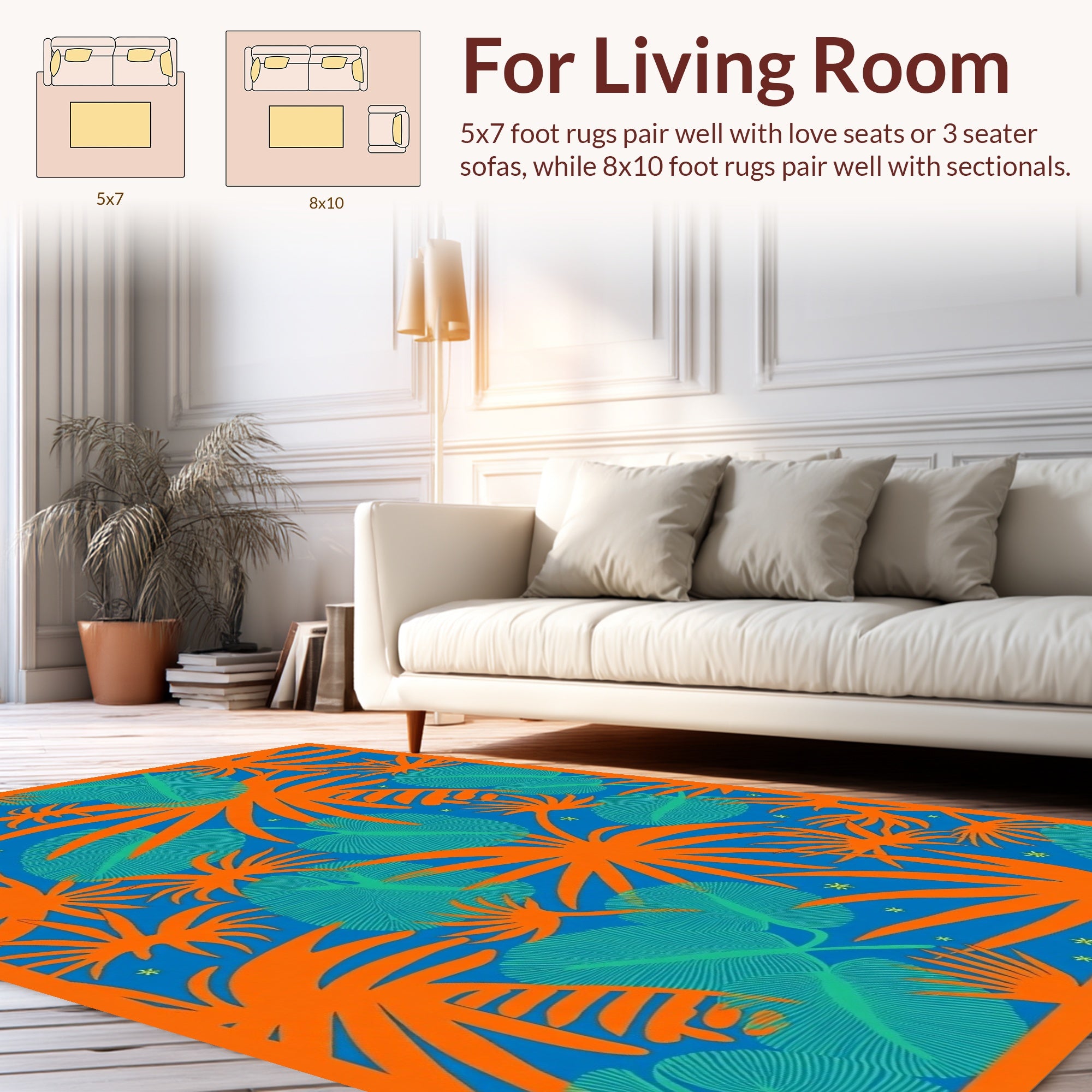 Tropical Leaf Fan Paradise Print Rug