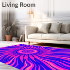Vibrant Pink Swirl Sunburst Rug
