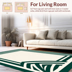 Elegant Cream Geometric Stripe Rug
