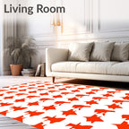 Bold Orange Geometric Star Pattern Rug