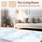 Abstract Pale Blue Wavy Lines Rug