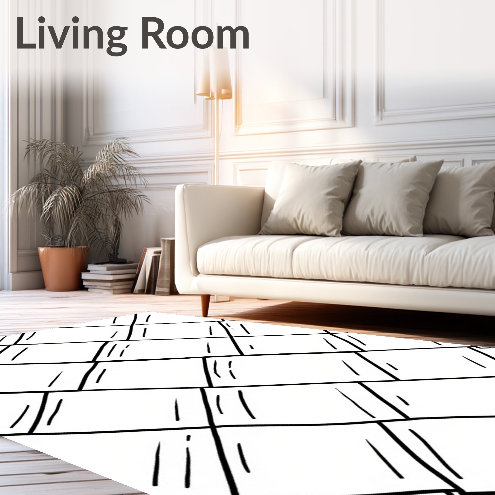Diagonal Basketweave Style Pattern Rug