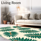 Green Tropical Palm Leaf Radiance Rug