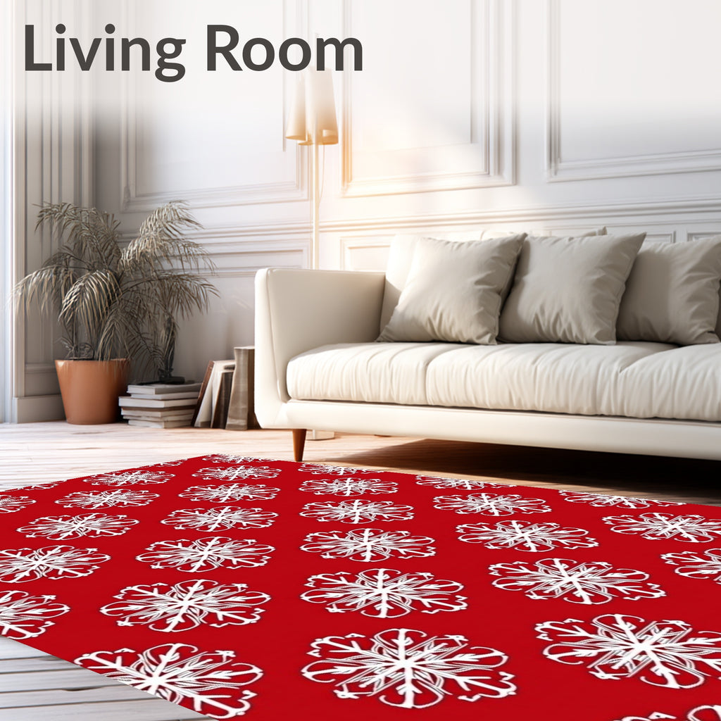 Classic Snowflake Holiday Pattern Rug
