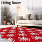 Classic Snowflake Holiday Pattern Rug