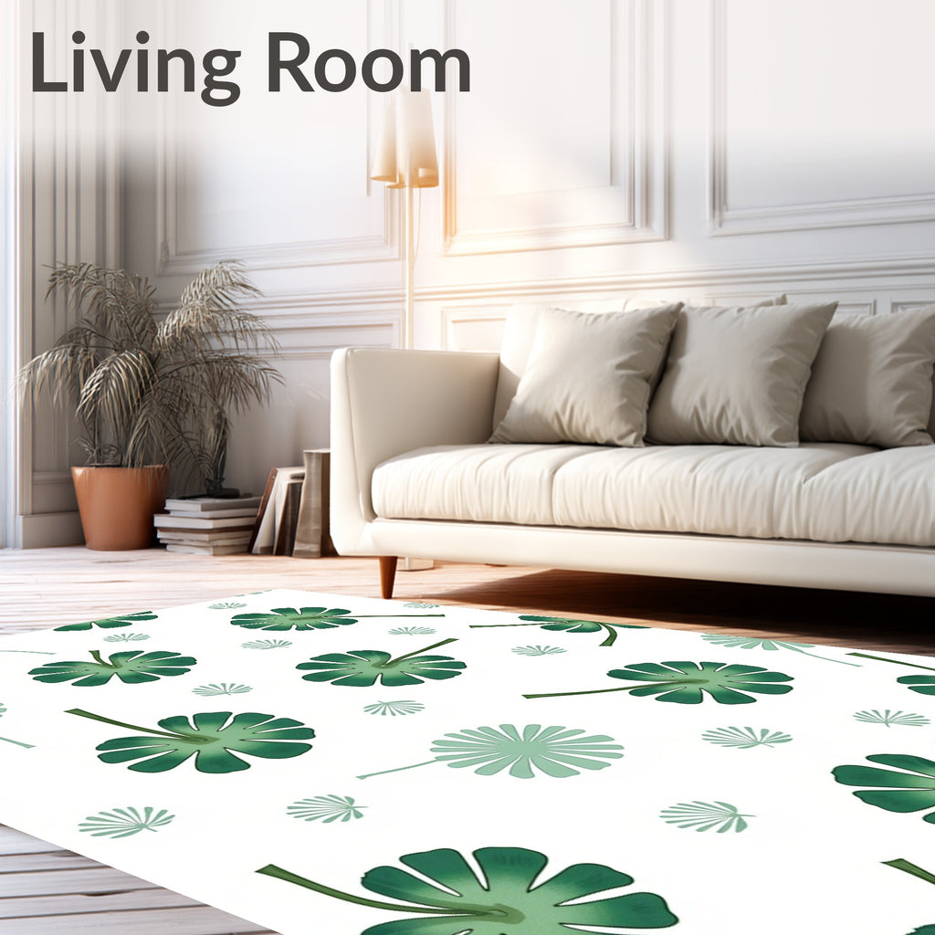 Green Leaf Tropical Pattern Rug