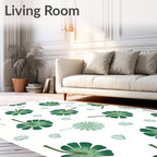 Green Leaf Tropical Pattern Rug