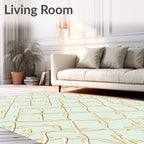 Subtle Pastel Chain Link Floral Design Rug