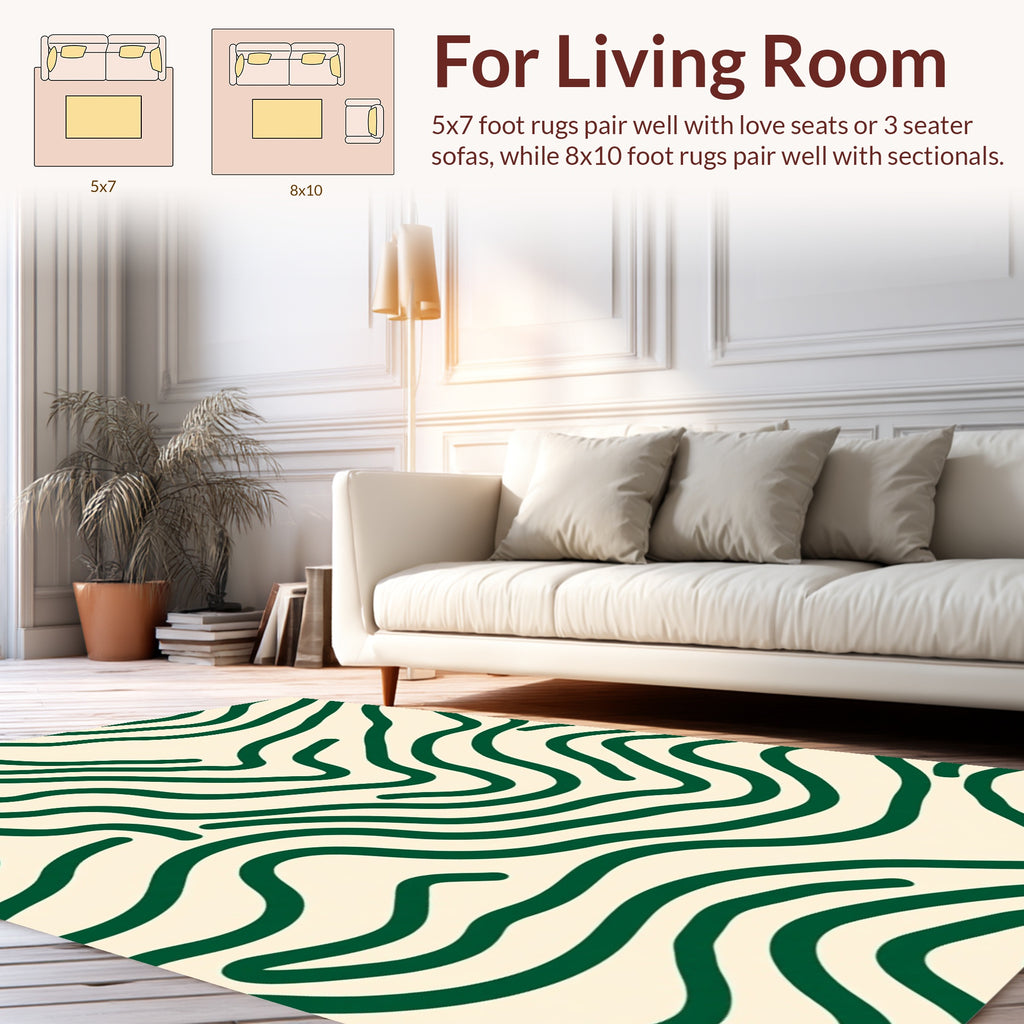Abstract Organic Wave Pattern Rug